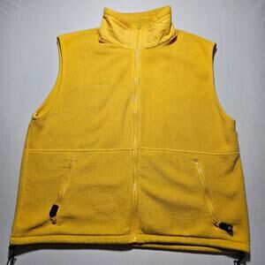 Vintage 90s Columbia Sportswear Fleece Vest Mens XL Mustard Yellow Made in USA